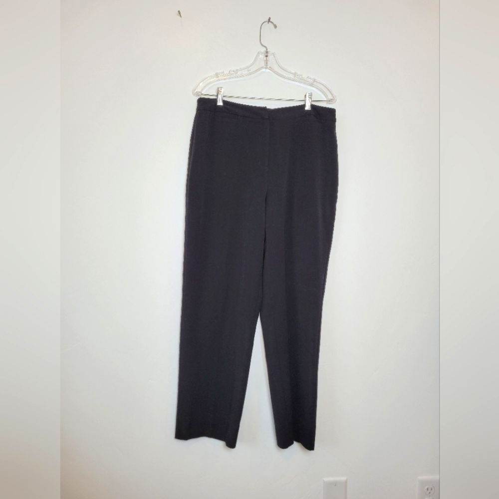 Chico's Dress Pants Slacks Black Straight Leg Size 2 Regular Large Career Office